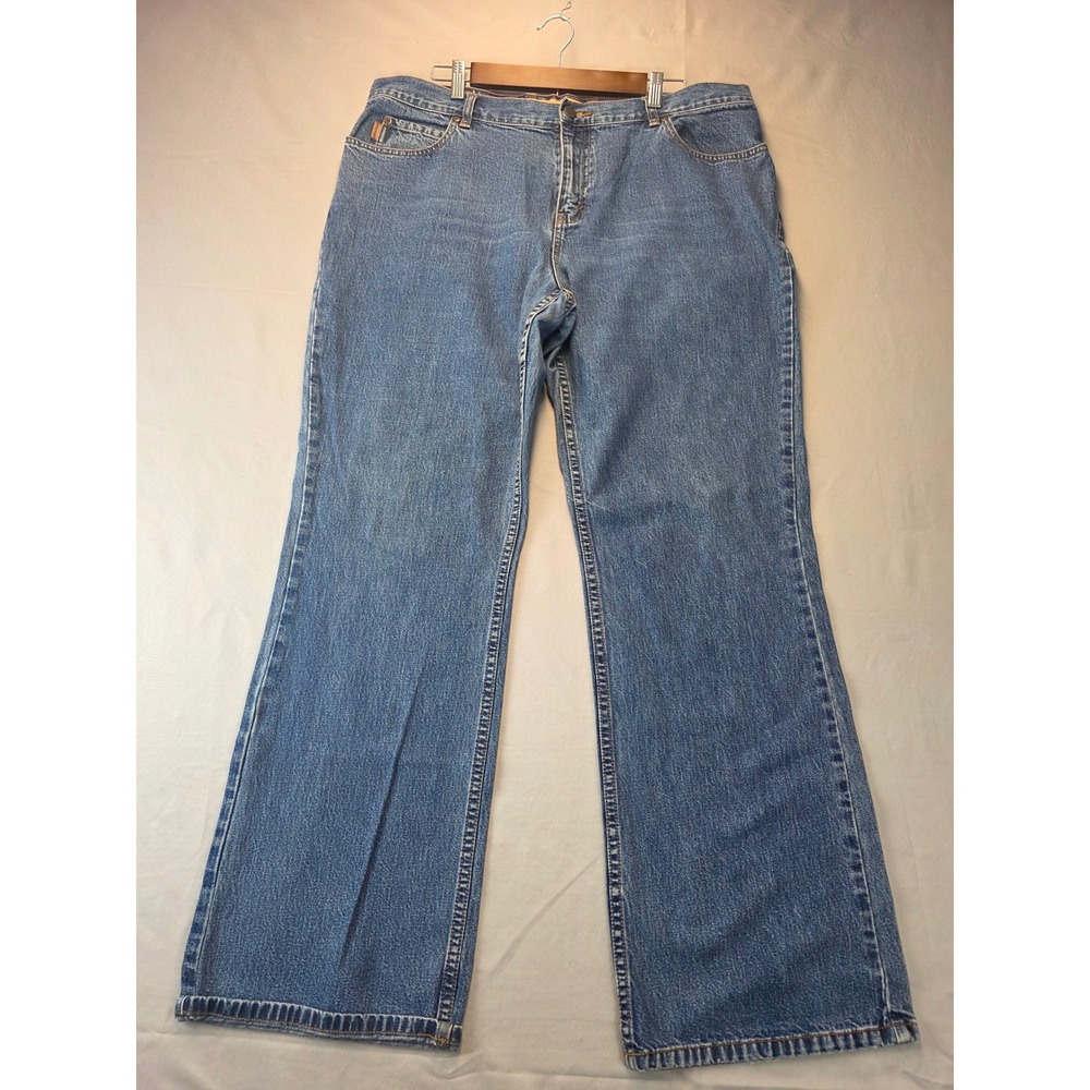 Eddie Bauer Womens Bootcut Jeans Size 18 Regular Blue Medium Wash 100% Cotton